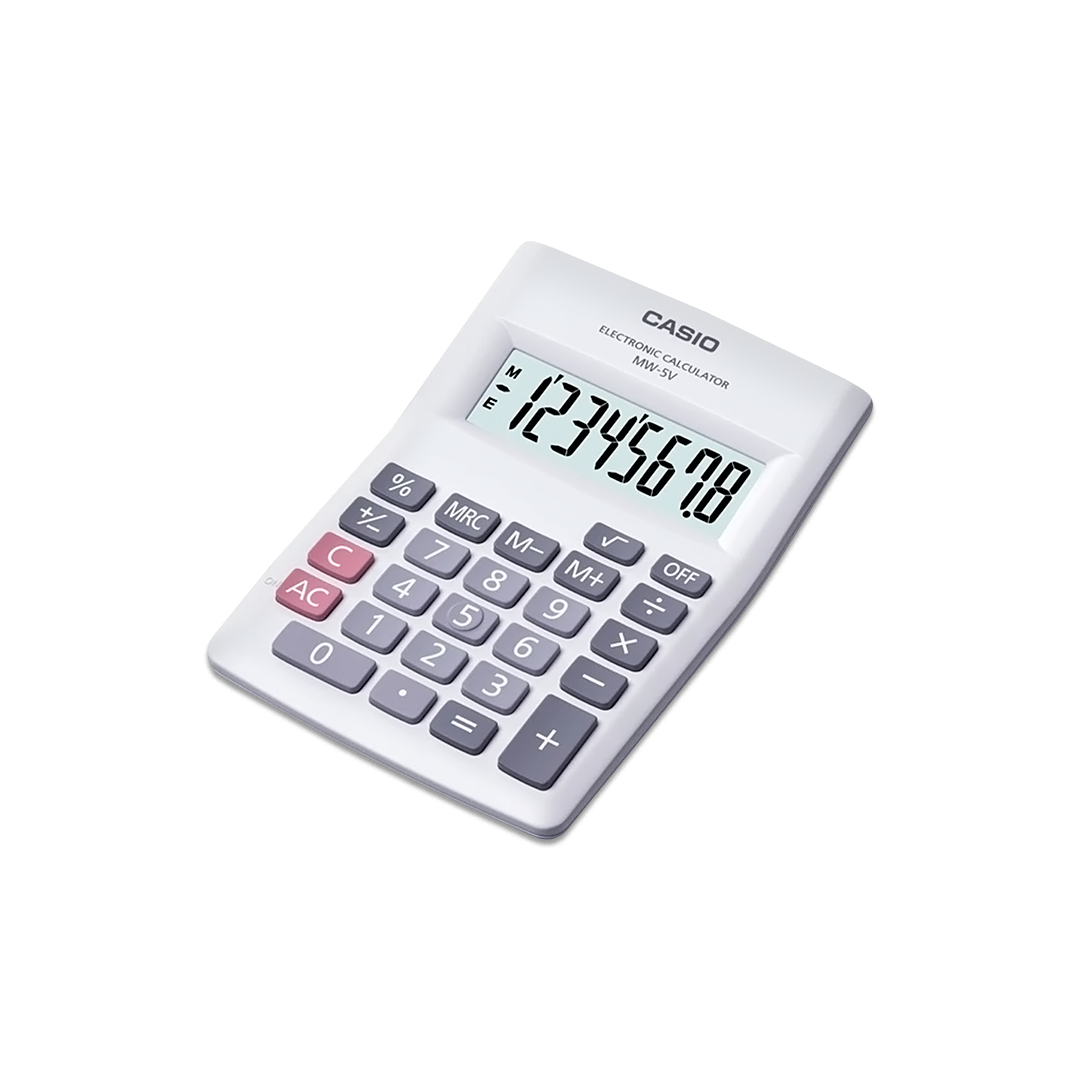 CALCULADORA DE BOLSILLO CASIO MW-5V BLANCA | NT Digital