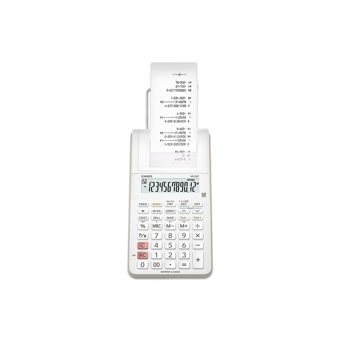 CALCULADORA MINIPRINTER CASIO HR8RC WHITE NT Digital